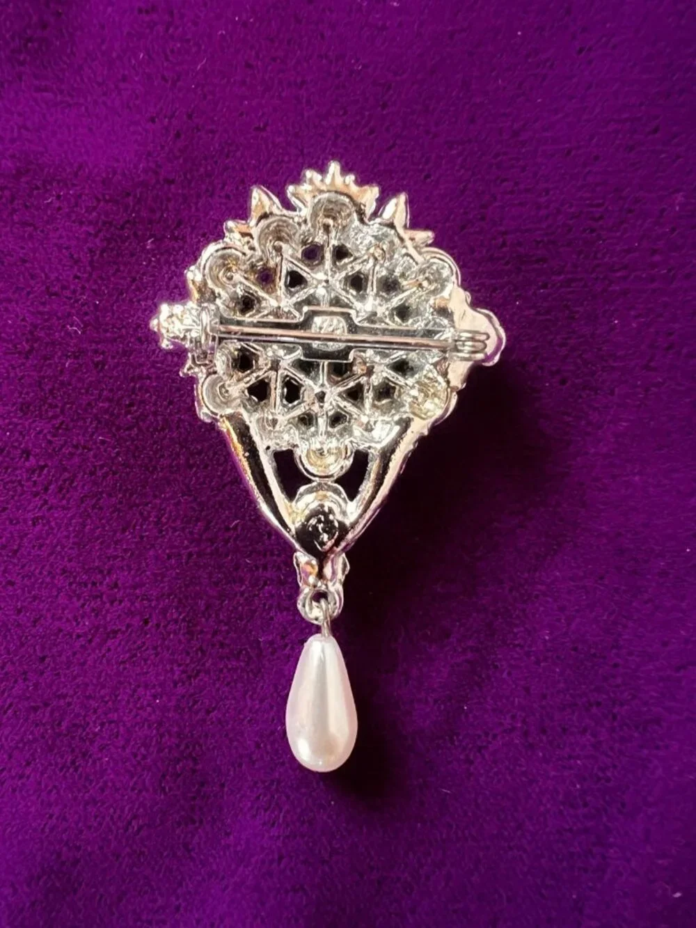 Vintage Brooch with Faux Drop Pearl